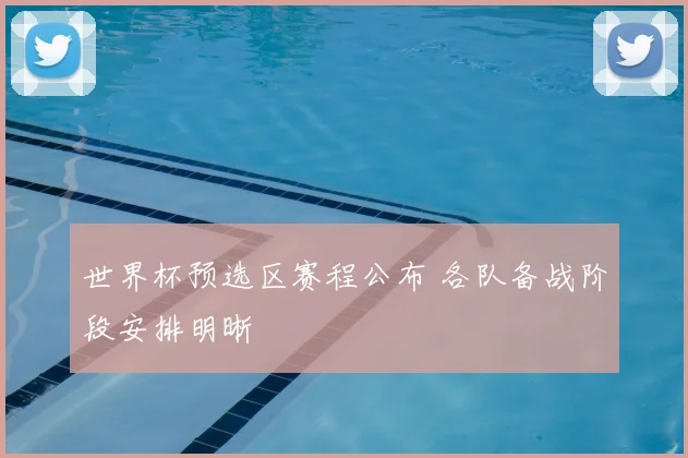 世界杯预选区赛程公布 各队备战阶段安排明晰